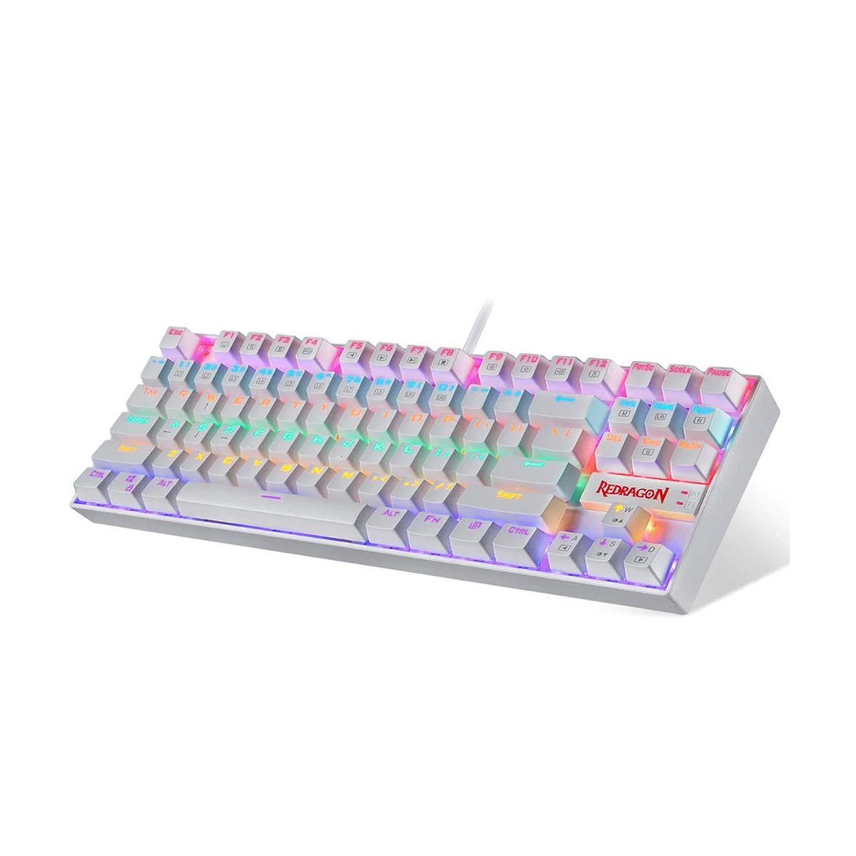 REDRAGON - Teclado Gamer Redragon Kumara K552 Blanco Rainbow SW Red