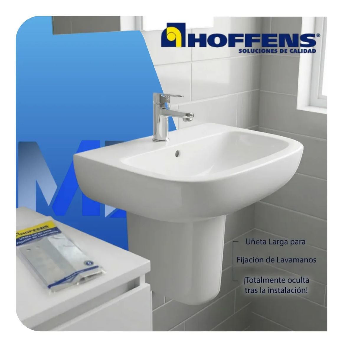 HOFFENS - Uñeta Larga Fijacion Lavamanos Acero Zincado Hoffens