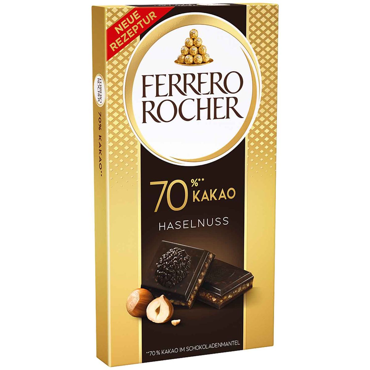 FERRERO ROCHER - Barra Chocolate 70% Cacao Ferrero Rocher 90 g