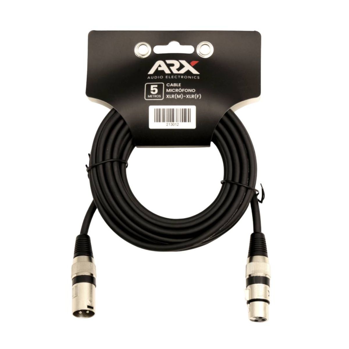 GENERICO - Cable XLR para Microfono XLR(M) - XLR(F) 5 Metros ARX