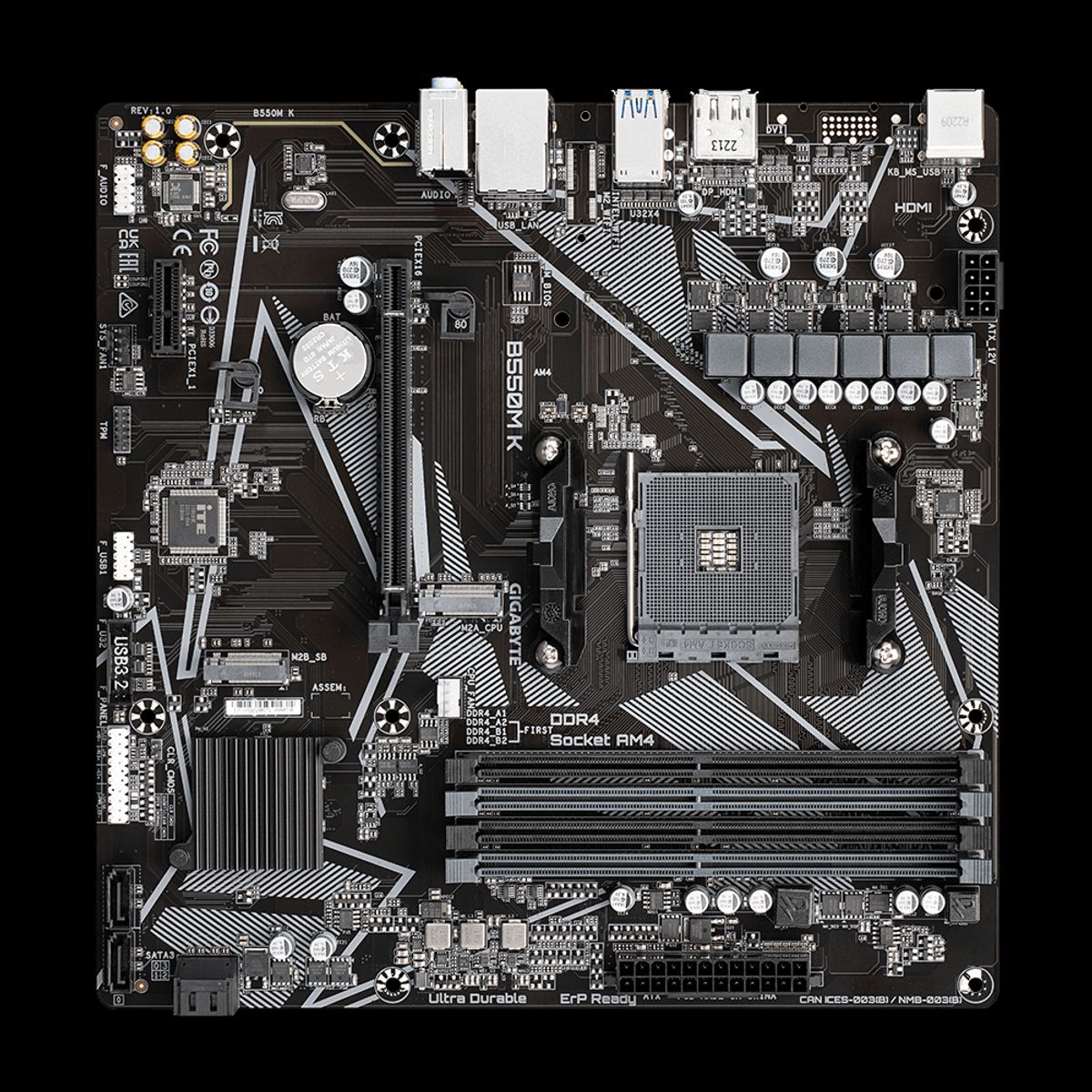 GIGABYTE - Placa Madre Gigabyte B550M-K MicroATX AMD AM4