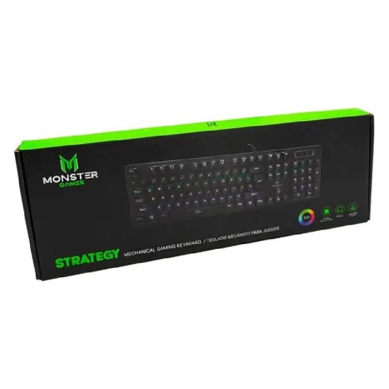 MONSTER - Teclado Gamer Mecanico Monster Strategy Rgb