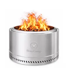 BOSSCAMP - Brasero Fogón FireBoss Inferno XL Terraza Exterior Sin Humo 68 Cm BossCamp Silver