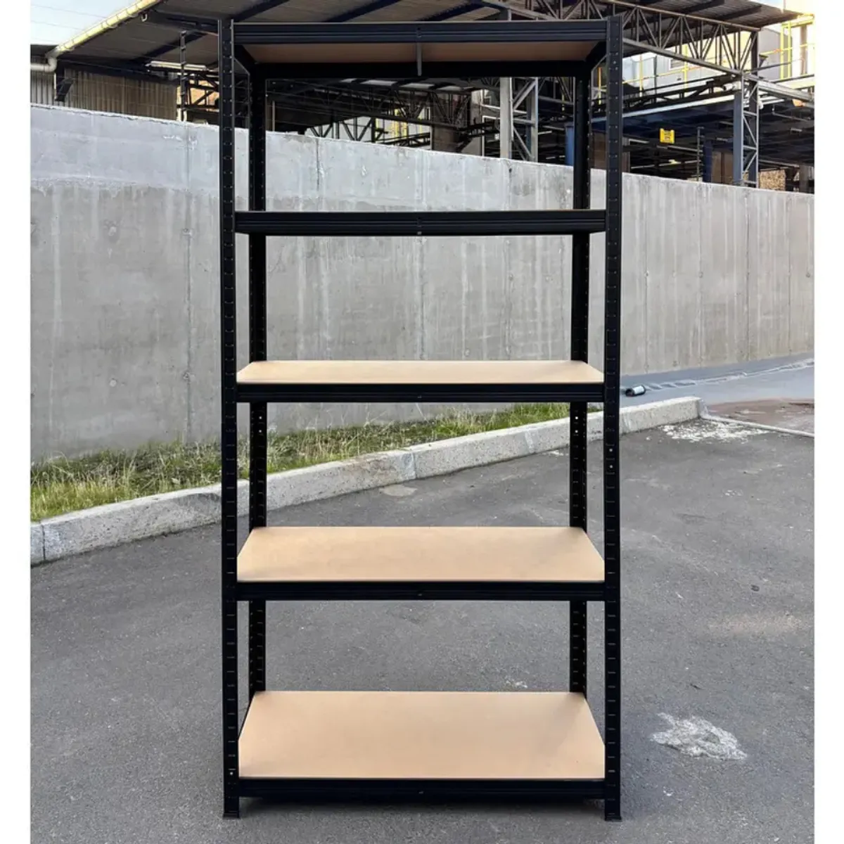 FULLRACK - Estante Metálico Lisboa Negro 180x90x40 cm 375kg