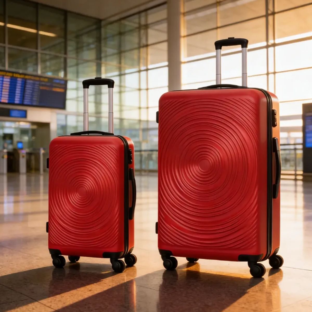 GENERICO - Pack de 2  Maletas Rigidas 10 kg y 28 kg Cabina y Bodega Rojo