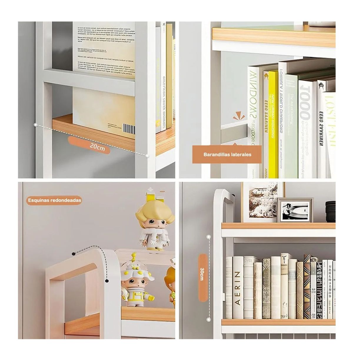 EVERSO - Organizador De Escritorio Multifuncional Con Repisa Metal BLANCO
