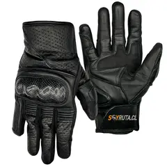 GENERICO - Guantes de Moto Cuero SR1 Negro touch Talla S