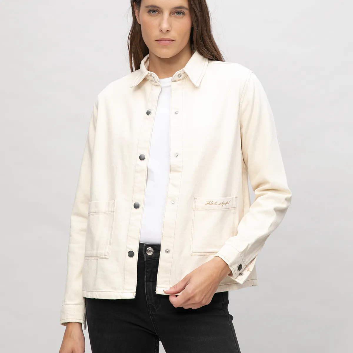 KARL LAGERFELD - Sobrecamisa en denim con bolsillos
