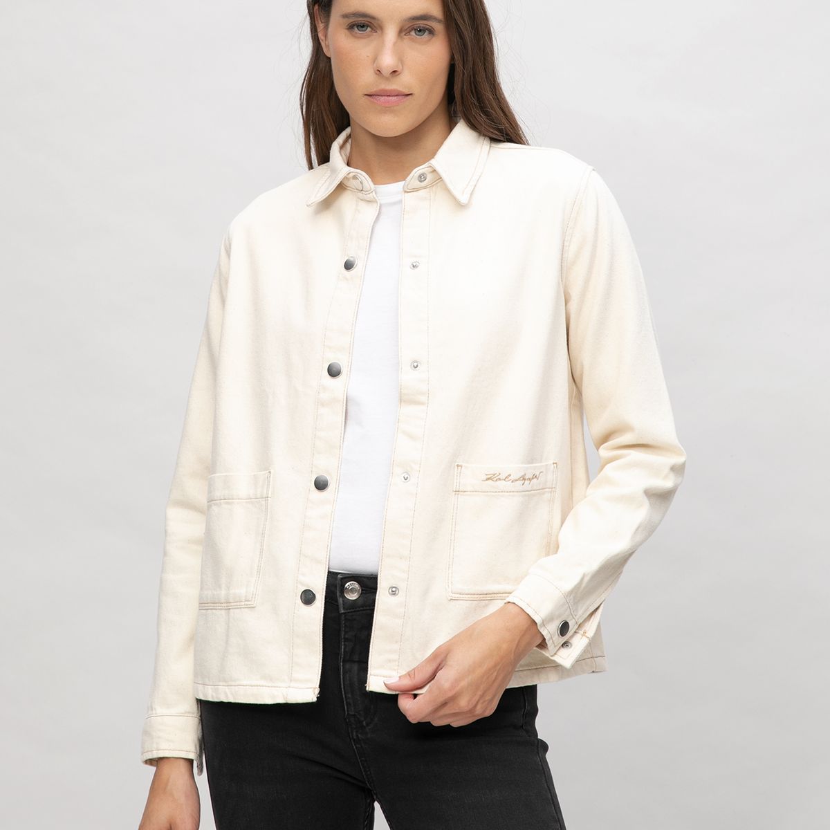 KARL LAGERFELD - Sobrecamisa en denim con bolsillos