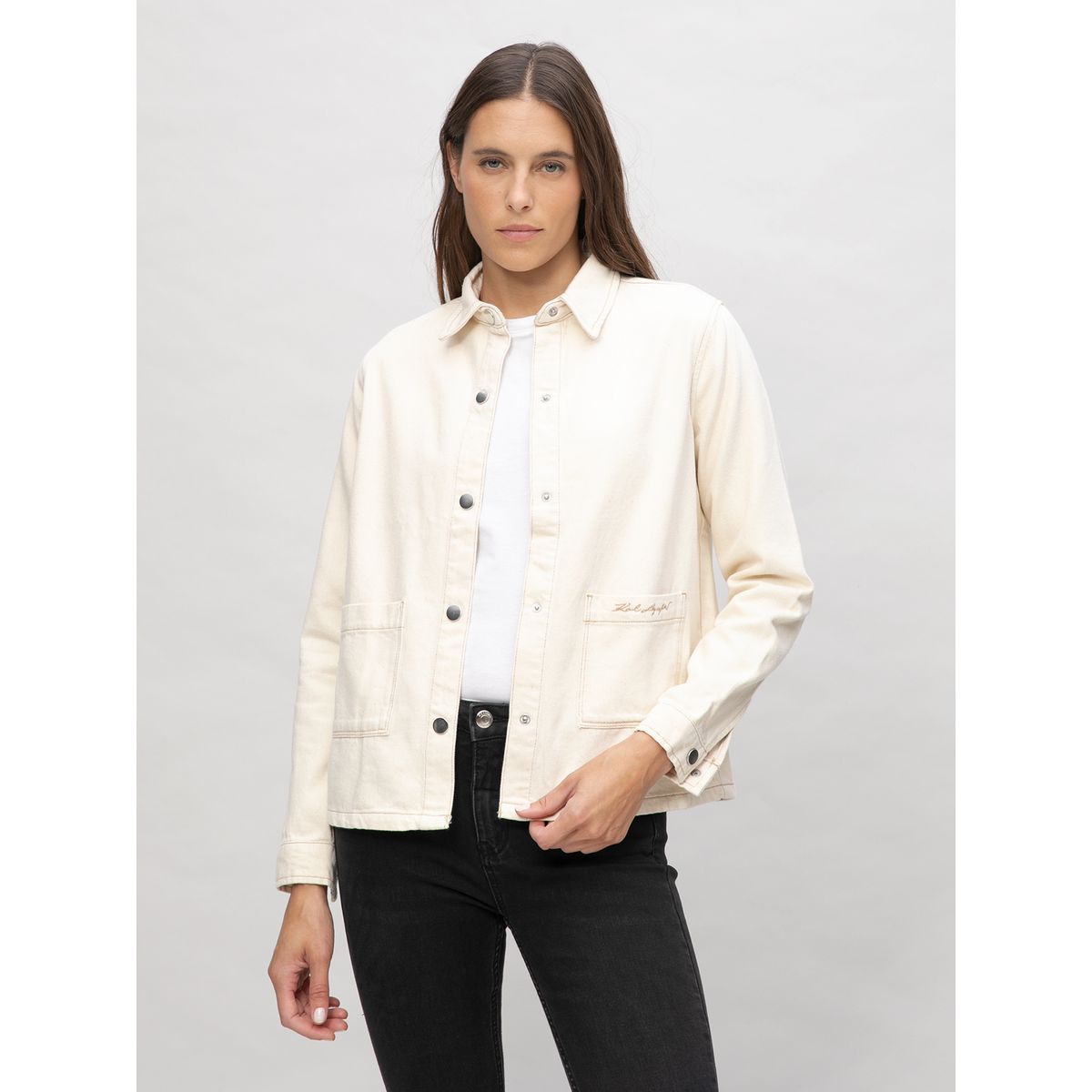 KARL LAGERFELD - Sobrecamisa en denim con bolsillos