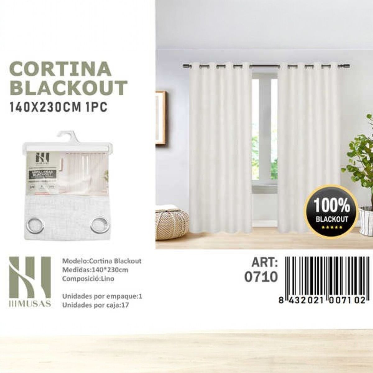 GENERICO - Cortinas blackout pack 2 Panos 140x230