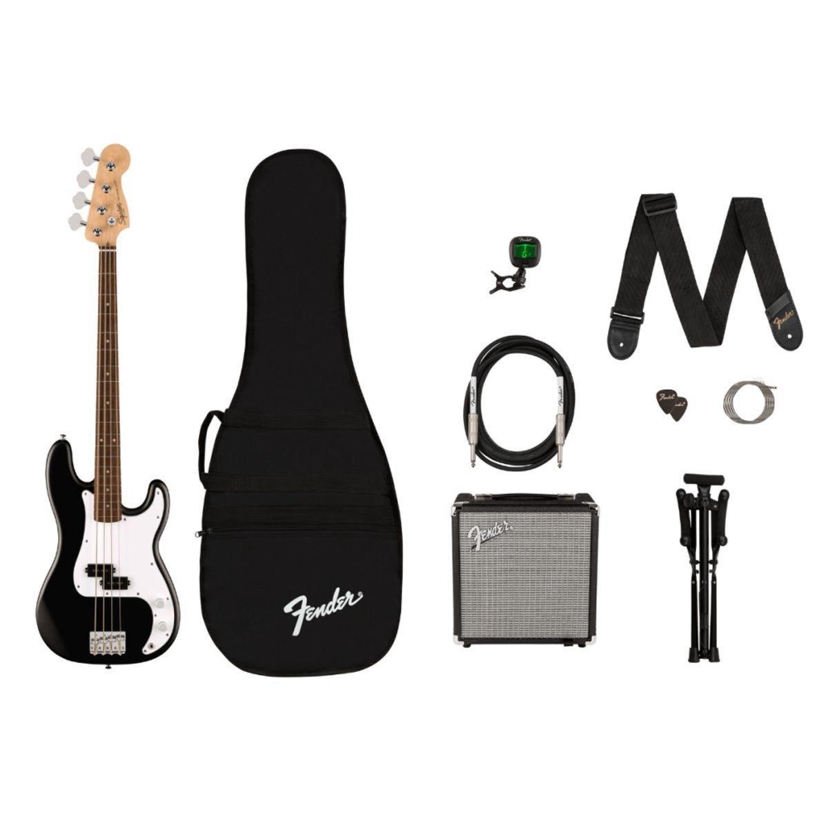 FENDER - Pack Bajo Eléctrico Precision Bass Squier by Fender Black