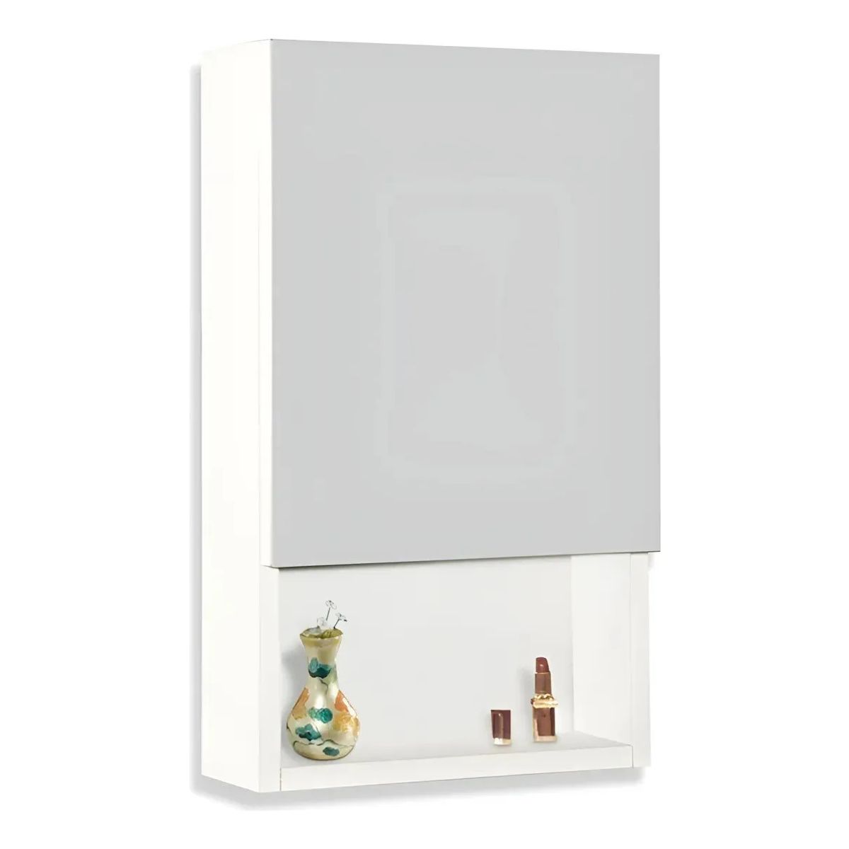 ANYHOGAR - Mueble De Baño Con Espejo Y Estantes, Color Blanco