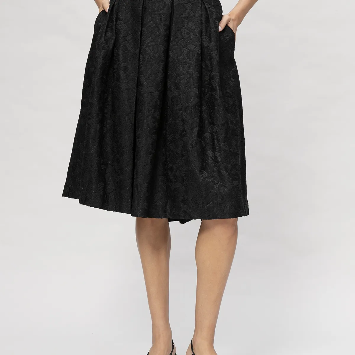 KARL LAGERFELD - Falda midi con encaje scuba