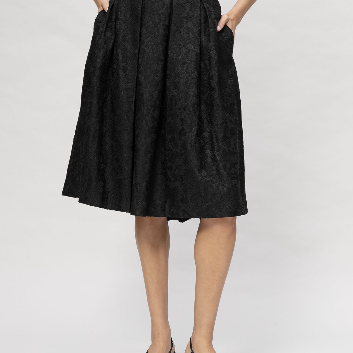 KARL LAGERFELD - Falda midi con encaje scuba