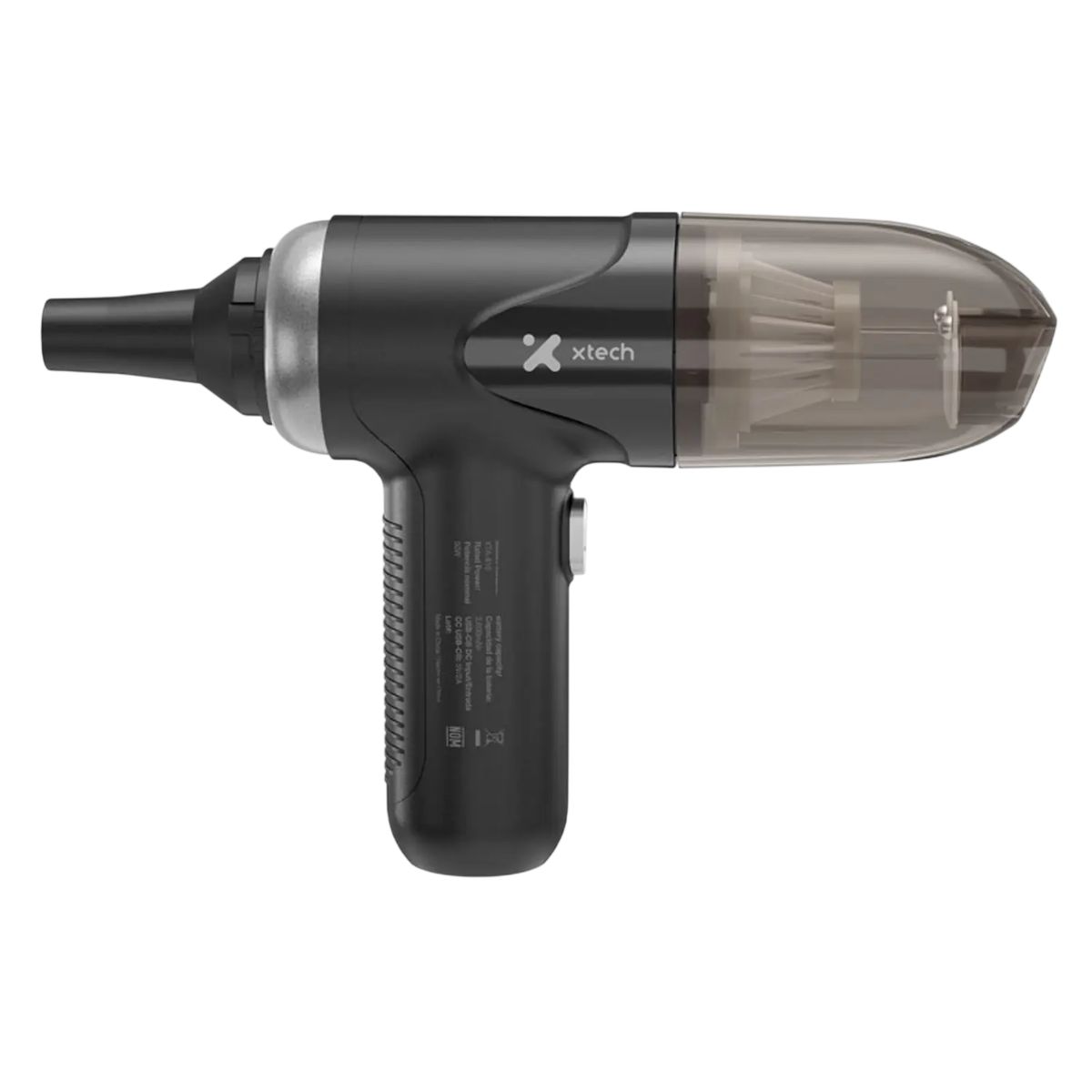 XTECH - Aspiradora 2 en 1 Inalámbrica 60W 60000RPM 10kPa USB-C Auto Hogar Oficina