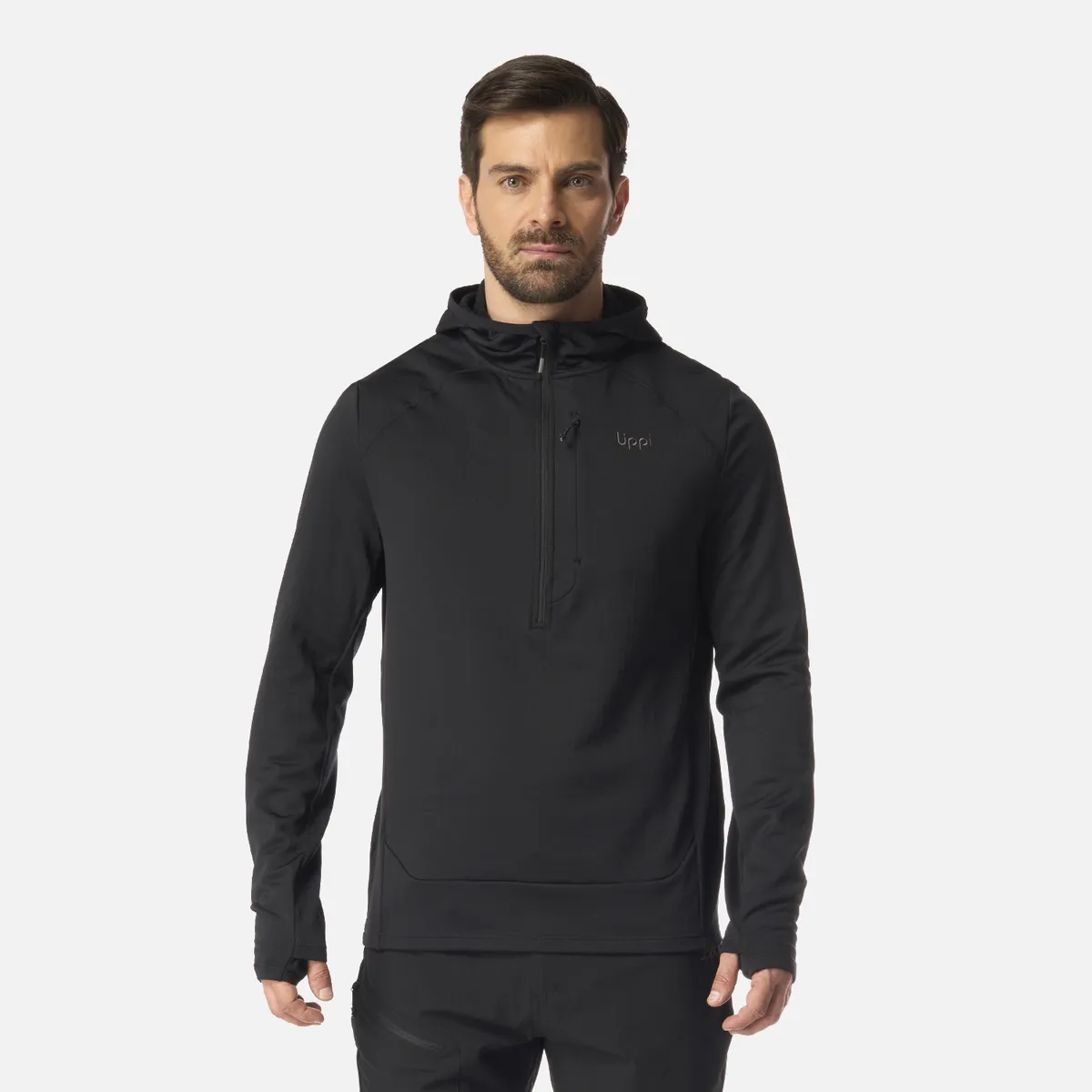 LIPPI - Polerón Hombre Viedma 1000 Nano-F 1/4 Zip Hoody Negro Lippi