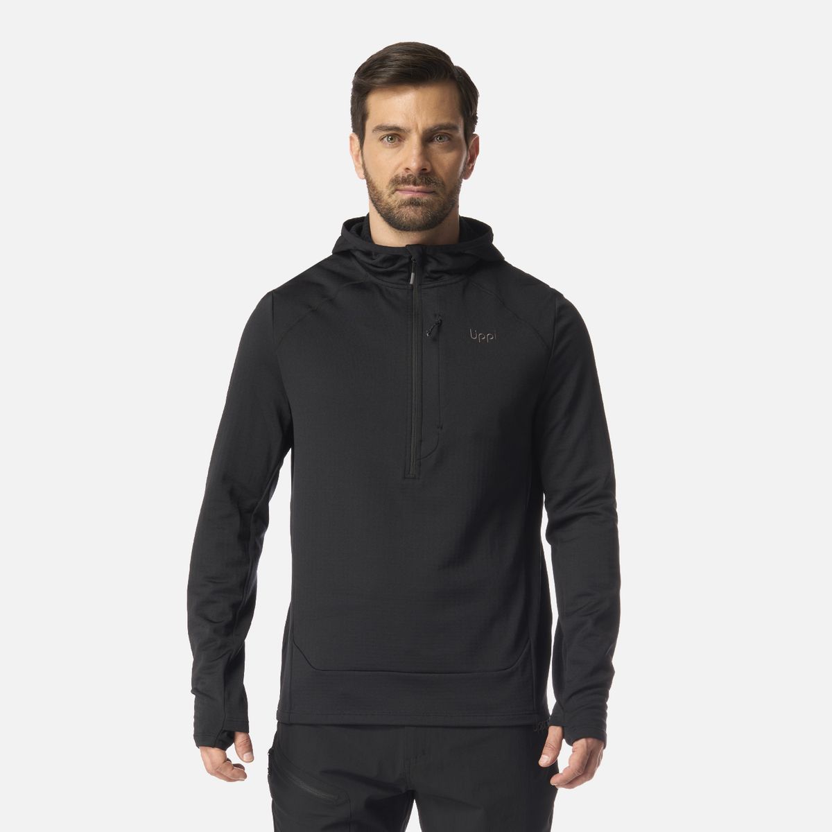 LIPPI - Polerón Hombre Viedma 1000 Nano-F 1/4 Zip Hoody Negro Lippi