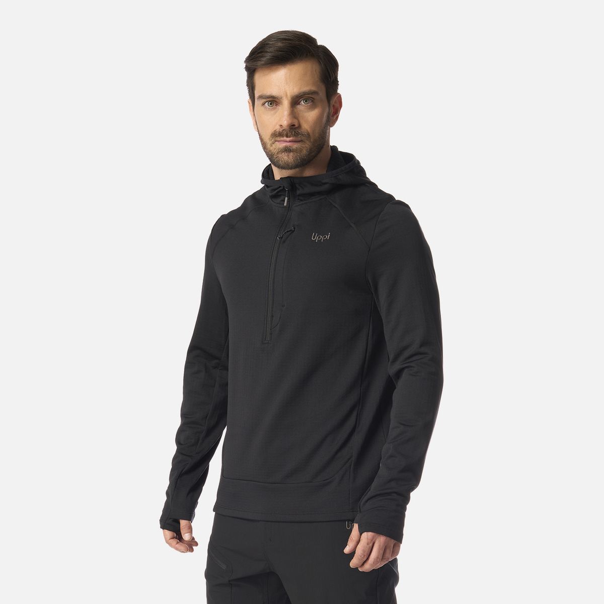 LIPPI - Polerón Hombre Viedma 1000 Nano-F 1/4 Zip Hoody Negro Lippi