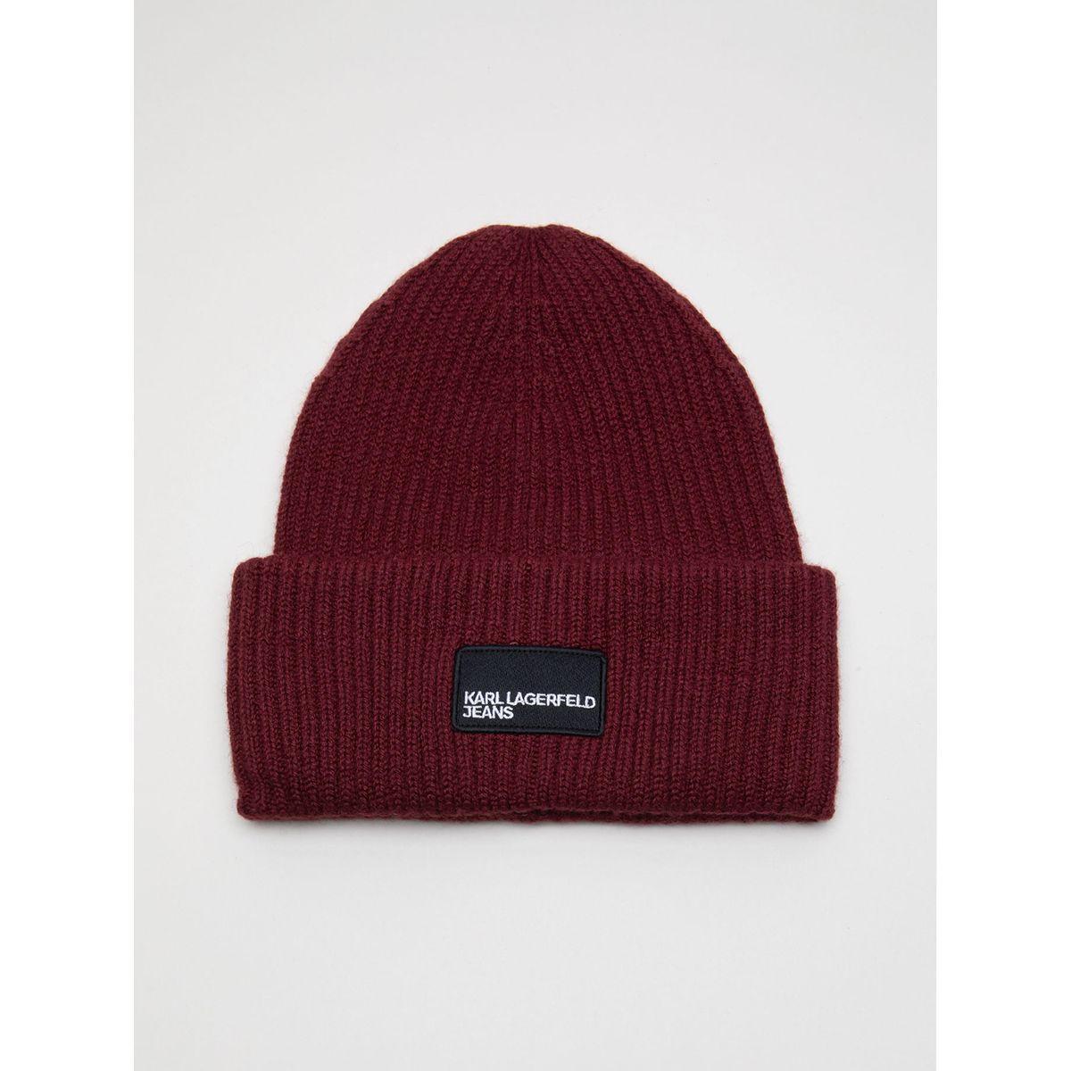 KARL LAGERFELD - Gorro largo tejido con parche frontal