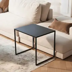 LIVING MARKET - Mesa Lateral Metálica Negra Texel 50x55x43 Hecho a Mano