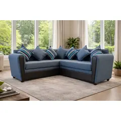 ALMORE - SECCIONAL ALEMANIA TELA AZUL PU NEGRO