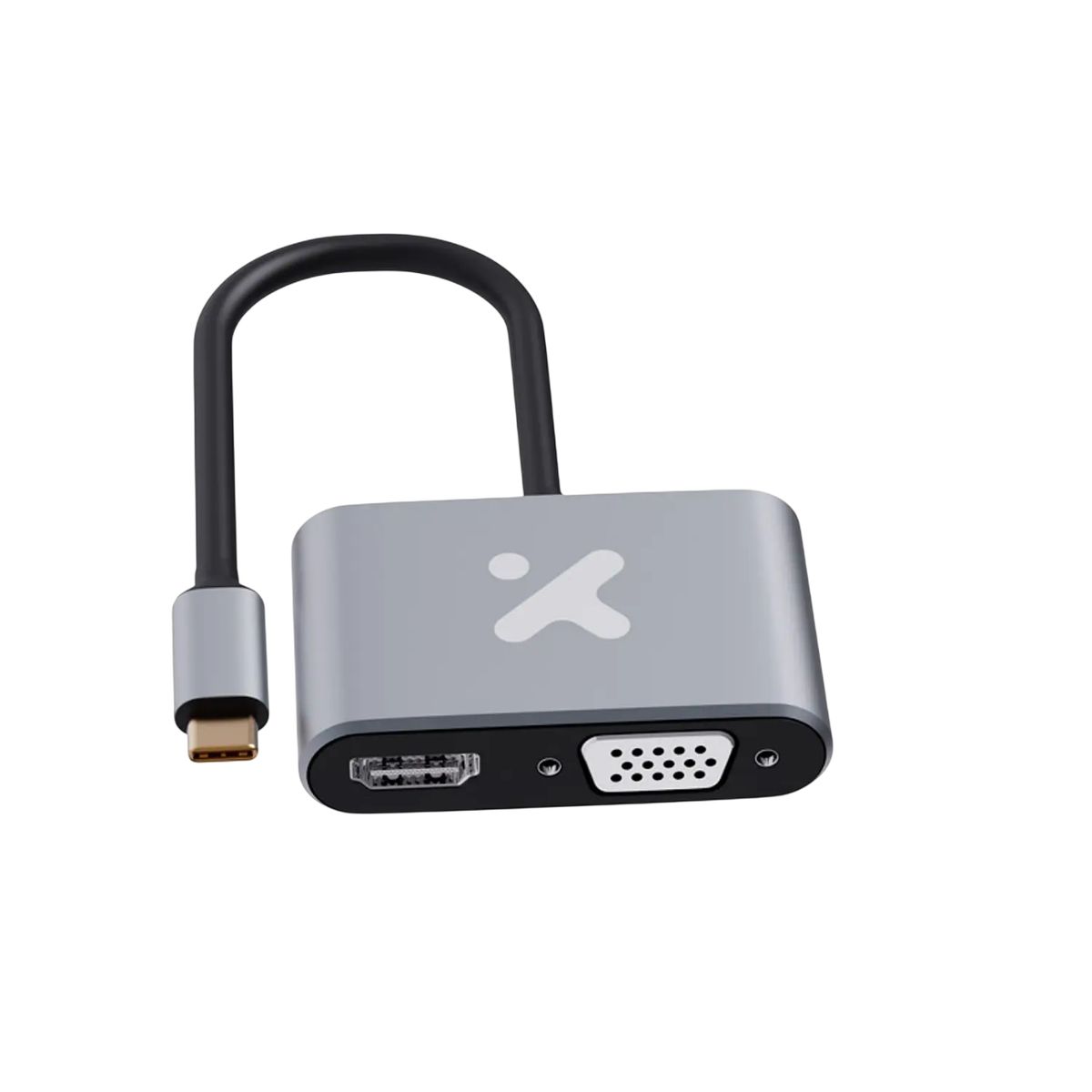 XTECH - Xtech XTC-542 Adaptador USB-C a HDMI y VGA 2 en 1, 4K 30Hz, Full HD, Video Adapter para Laptop, MacBook y PC