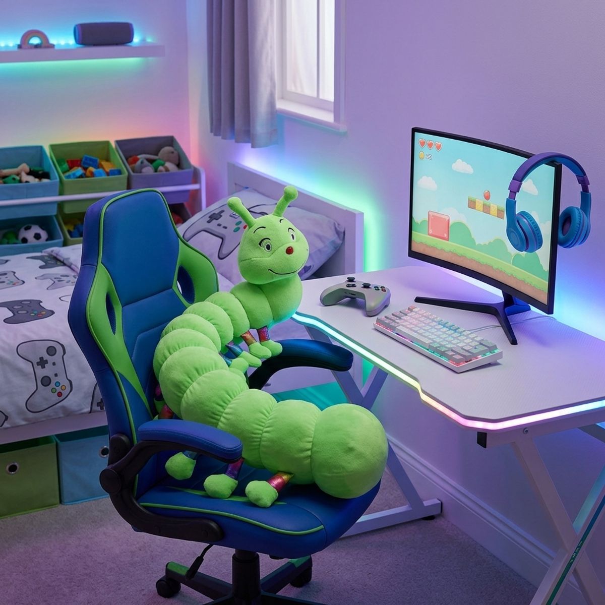 ARMONIA - Cuncuna Peluche Verde 80 cm Suave y Acolchada