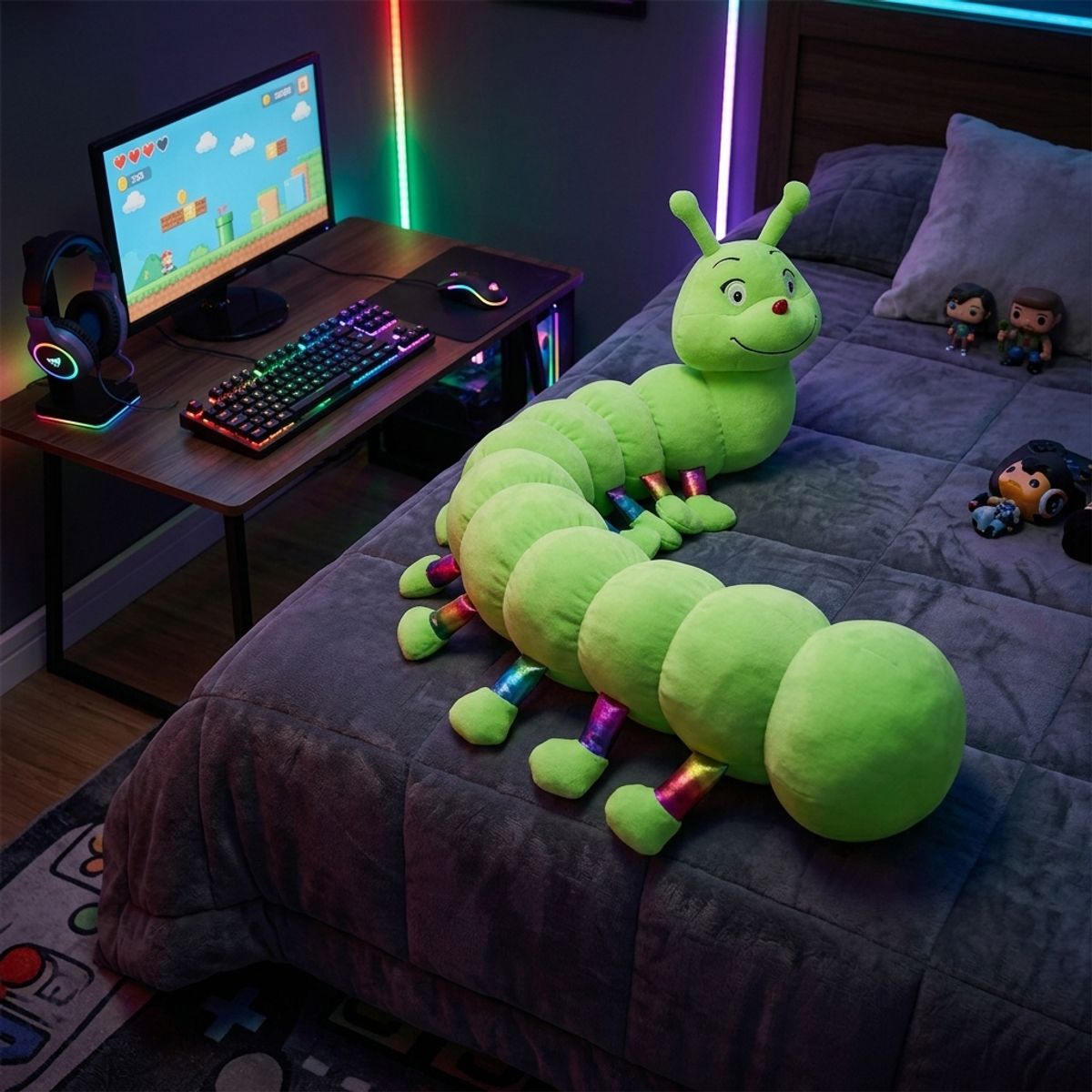 ARMONIA - Cuncuna Peluche Verde 80 cm Suave y Acolchada