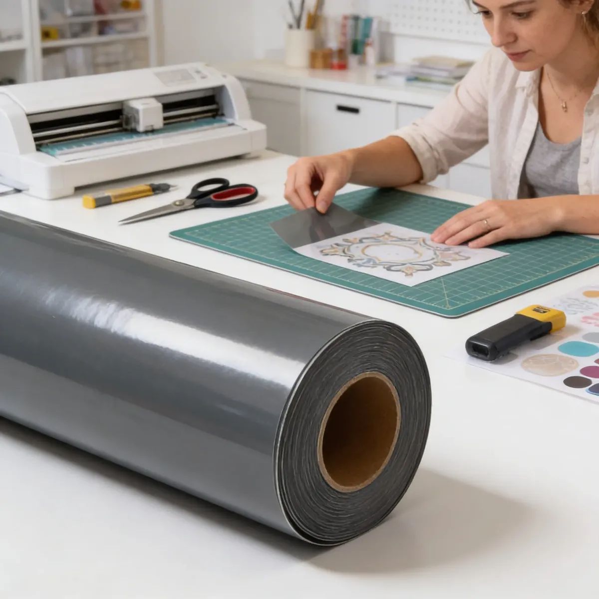 NEON - Vinilo Adhesivo De Corte Decorativo Gris Oscuro 30 Cms X 5 Mts