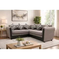 ALMORE - SECCIONAL ALEMANIA TELA AZUL PU NEGRO