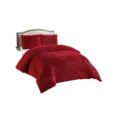 GENERICO - CUBRECAMA CHIPORRO PELUDO KING-SUPER KING ROJO 250X270