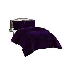 GENERICO - CUBRECAMA CHIPORRO PELUDO PLAZA Y MEDIA MORADO 180X230