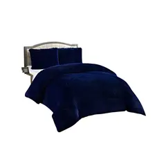 GENERICO - CUBRECAMA CHIPORRO PELUDO 2 PLAZAS AZUL 230X250