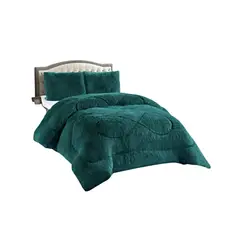 GENERICO - CUBRECAMA CHIPORRO PELUDO 2 PLAZAS TURQUESA 230X250