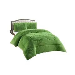 GENERICO - CUBRECAMA CHIPORRO PELUDO 2 PLAZAS VERDE 230X250