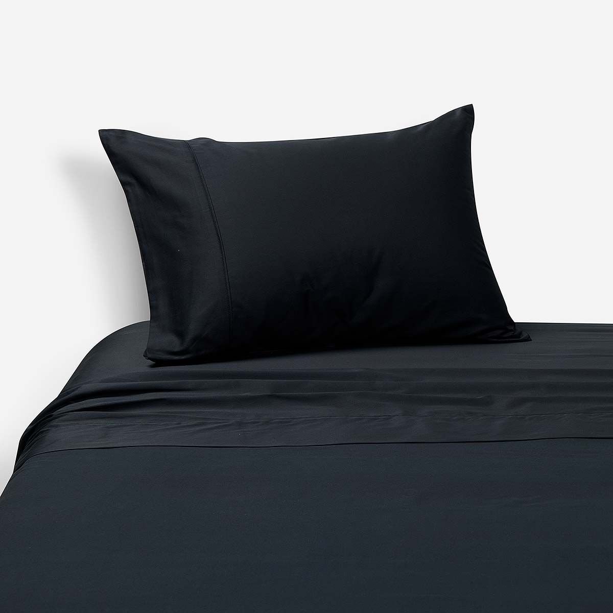 ROSEN - Sábana 300 Hilos Lisa Negro 1.5 Plazas