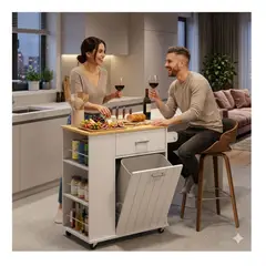 GENERICO - Isla de Cocina Mesa Alta Organizador Multiuso mueble auxlixiar