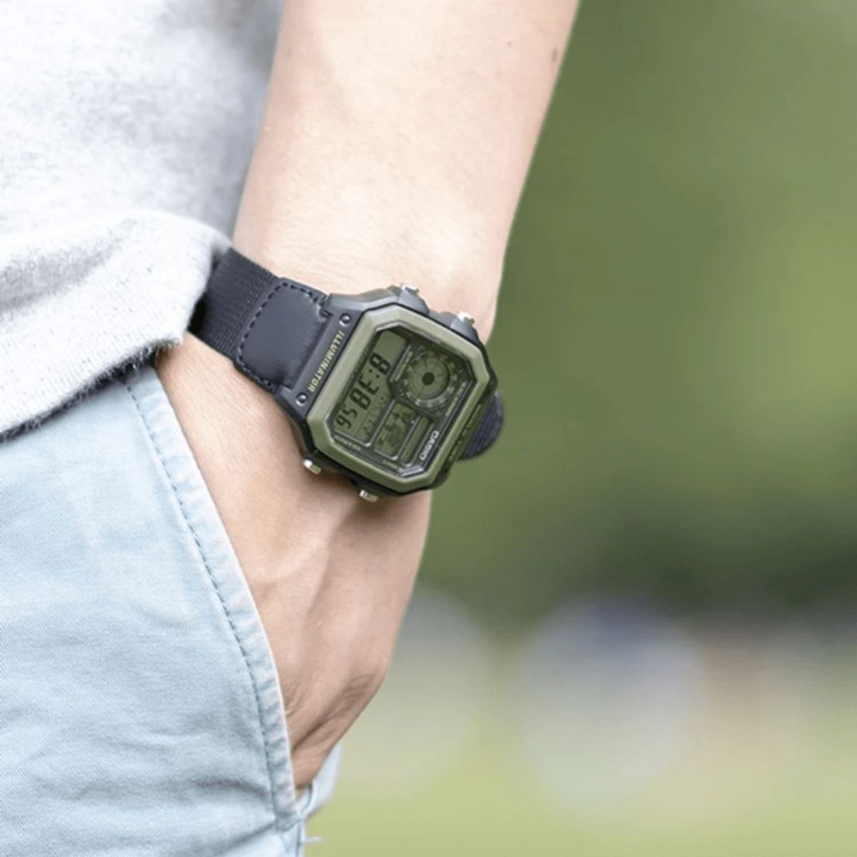 CASIO - RELOJ CASIO AE-1200WHB-1BVDF WORLD TIME VERDE