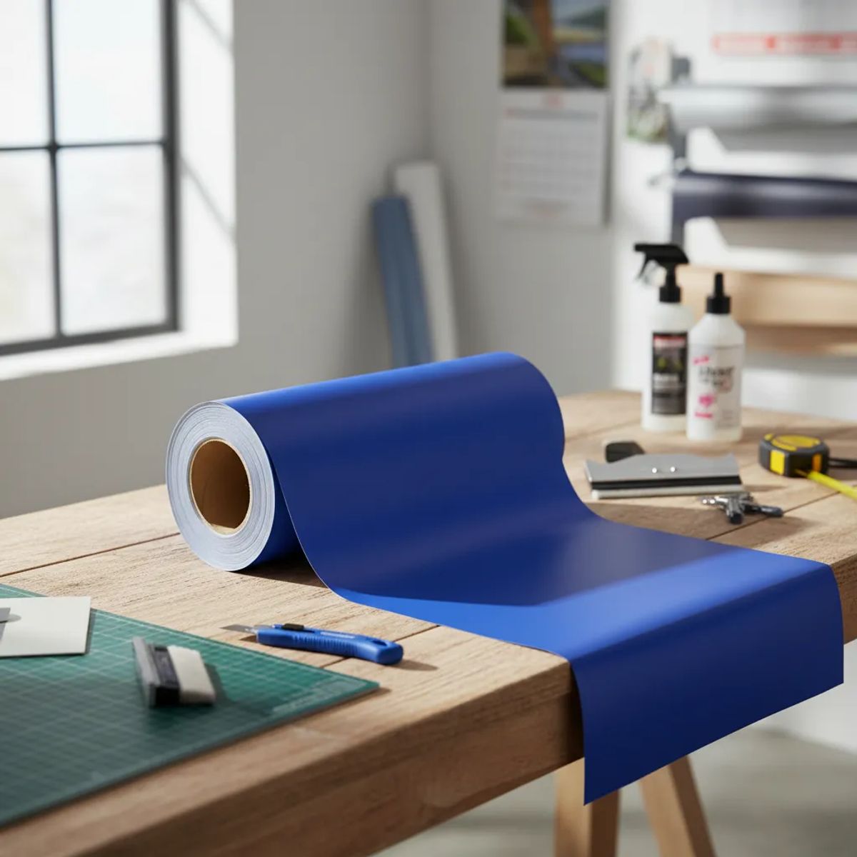 NEON - Vinilo Adhesivo De Corte Decorativo Azul Rey Mate 30 Cms X 5 Mts