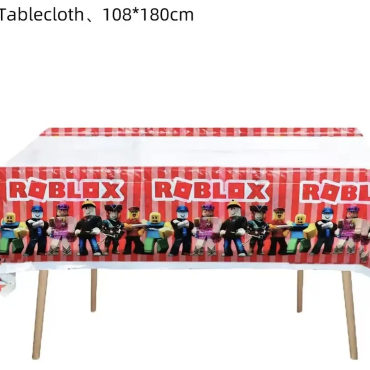 GENERICO - Mantel Plastico Cumpleaños Diseño Roblox De 180x108 Cm Fiest