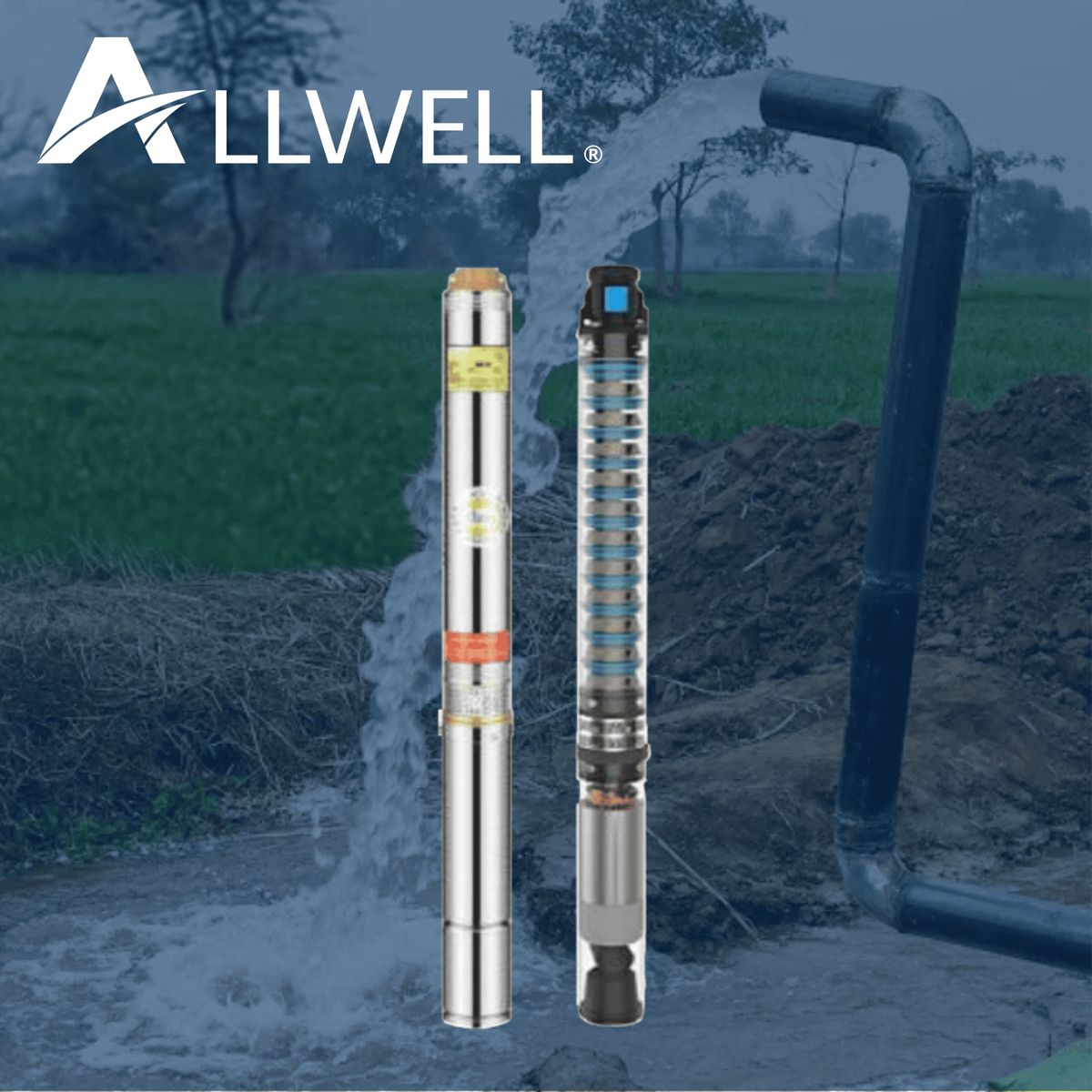 ALLWELL - KIT BOMBA SUMERGIBLE POZO ALLWELL 4" 1.0 HP Q+ 4SDM4/10-0.75 + ACCESORIOS DE INSTALACION