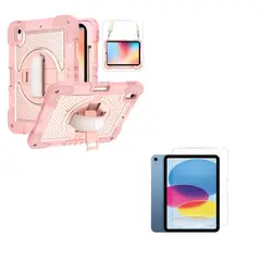 JOIGO - Funda Armadura 360 lamina Vidrio Para iPad Air 11 M4 2026 Rosado