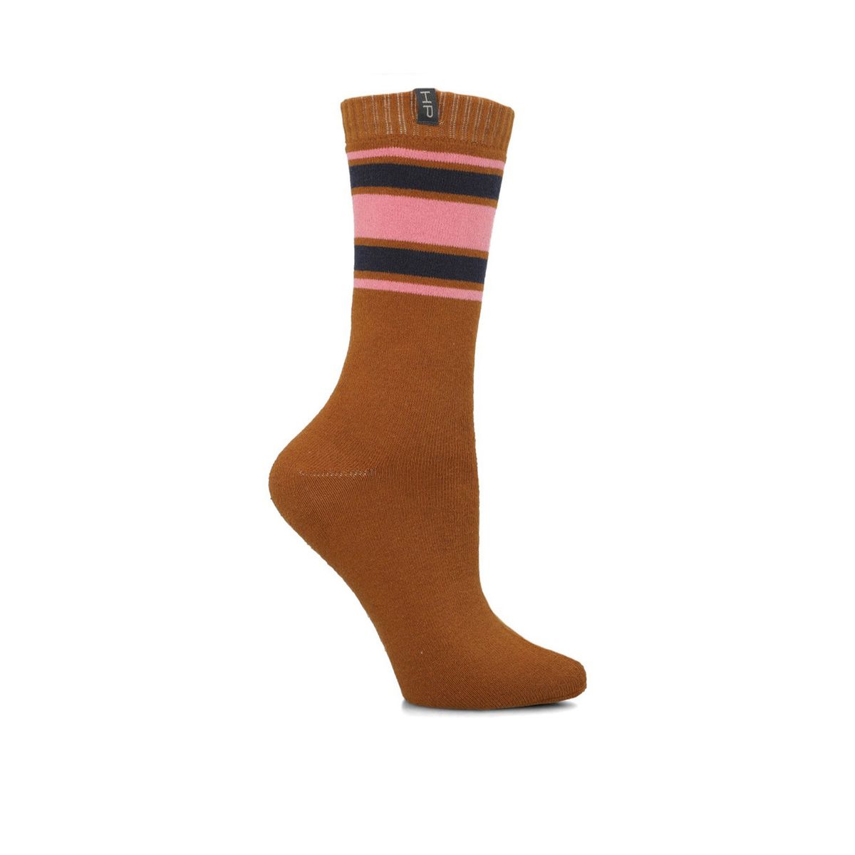 HUSH PUPPIES - Calcetín Algodón Mujer Heavy Stripe Café HUSH PUPPIES