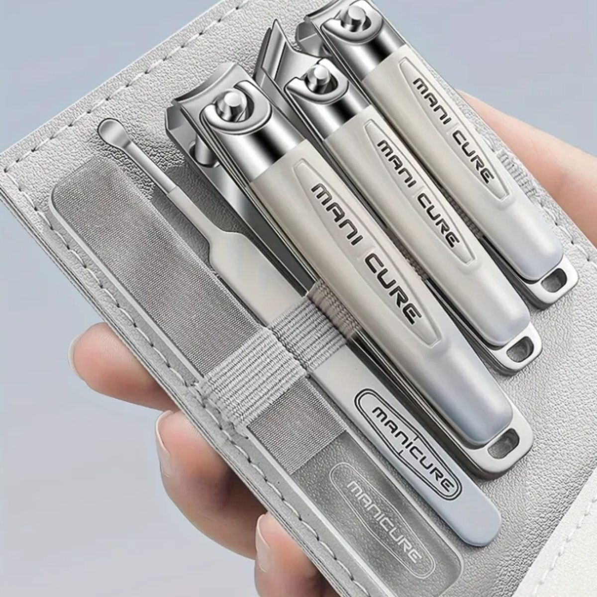 GENERICO - Kit Corta uñas Manos Pies Acero Inoxidable Estuche 5 Pzs