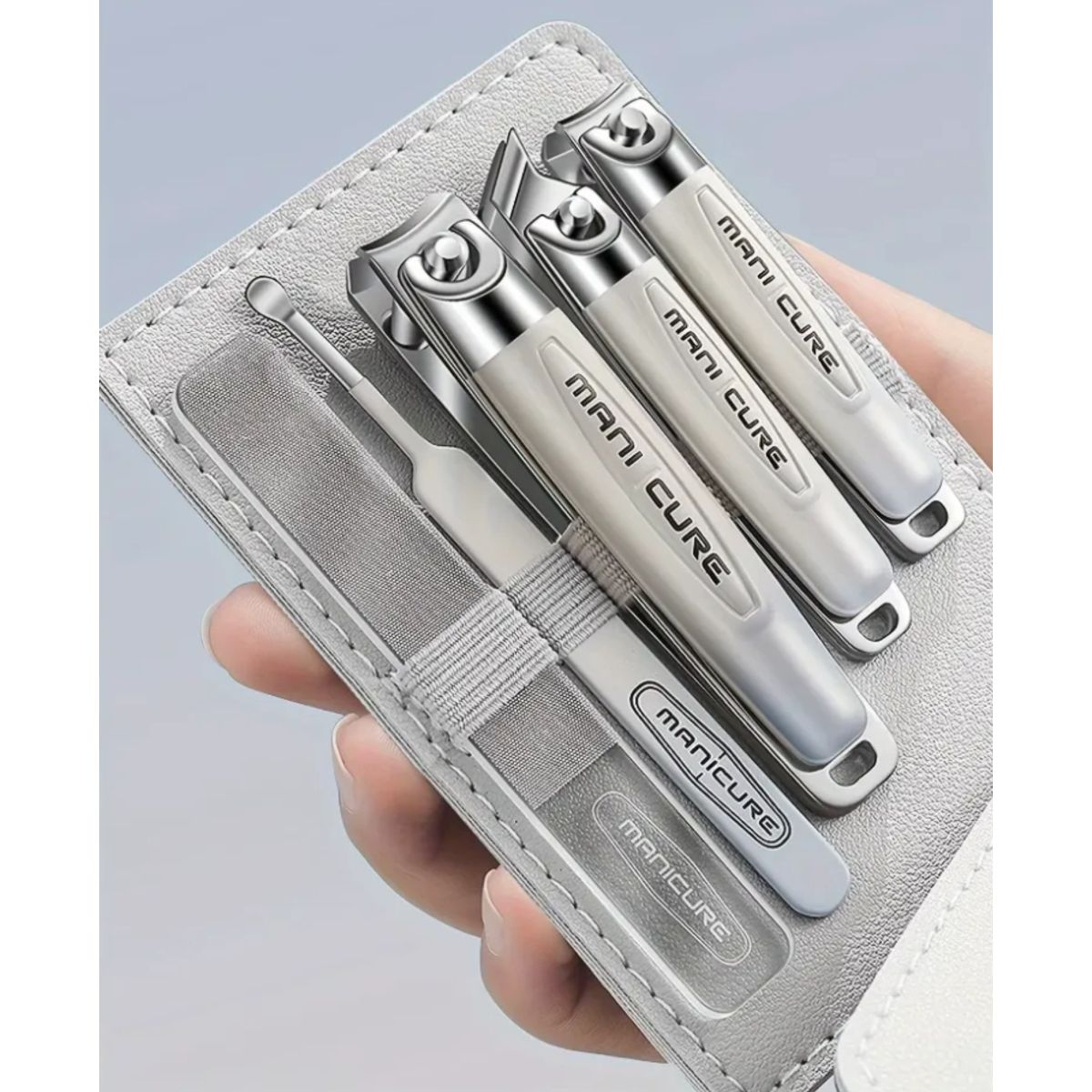 GENERICO - Kit Corta uñas Manos Pies Acero Inoxidable Estuche 5 Pzs