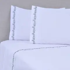 MASHINI - Juego de Sábanas 180 Hilos Bordado