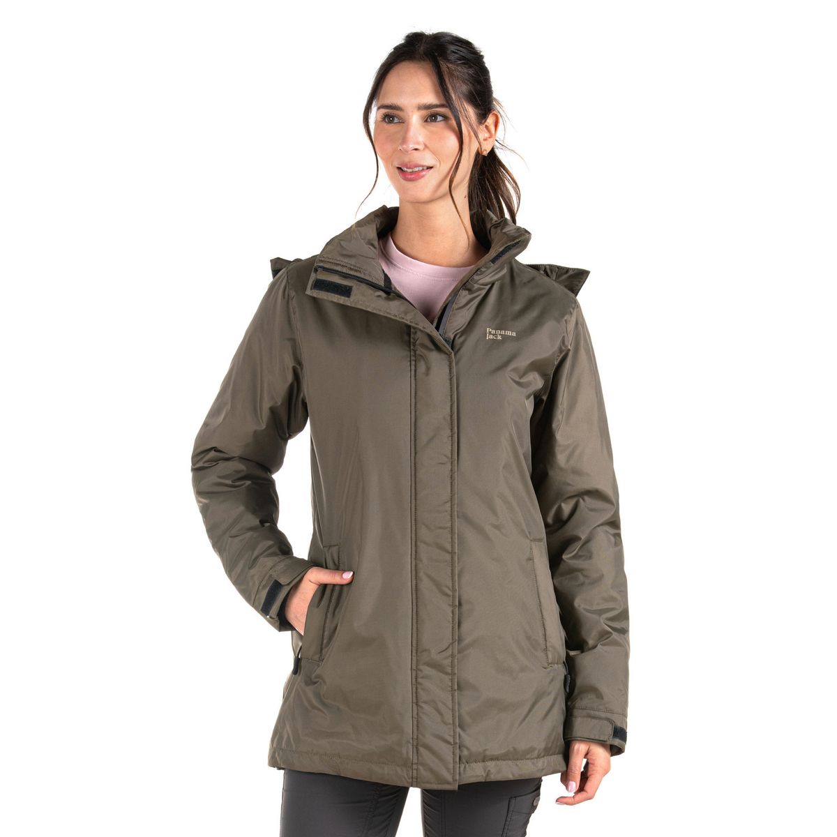 PANAMA JACK - Parka Mujer Impermeable Larga Outdoor Verde Panama Jack
