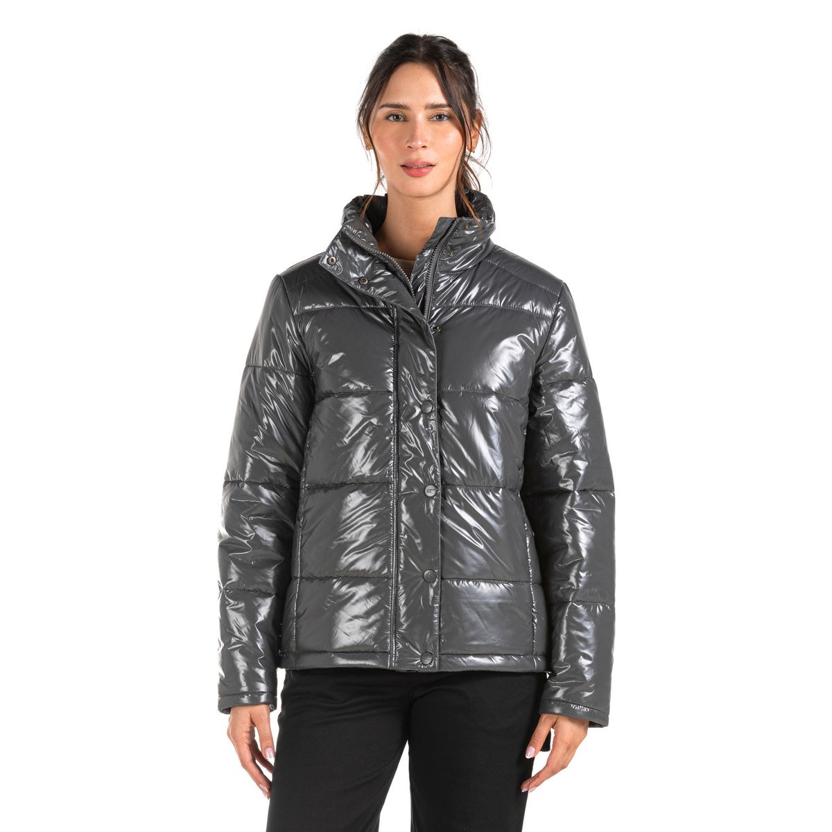 PANAMA JACK - Parka Mujer Acolchada Gris Panama Jack