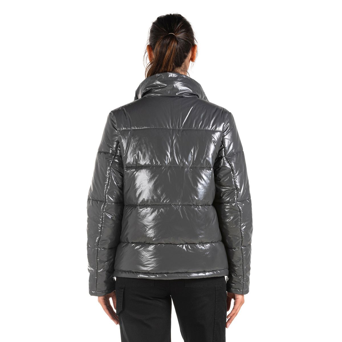 PANAMA JACK - Parka Mujer Acolchada Gris Panama Jack